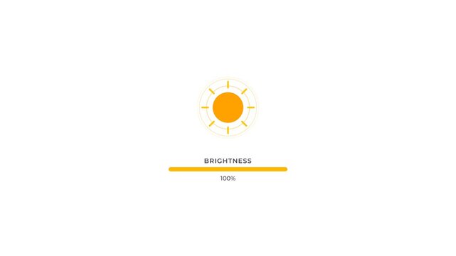 Sun Icon Brightness Control Animation on White Background