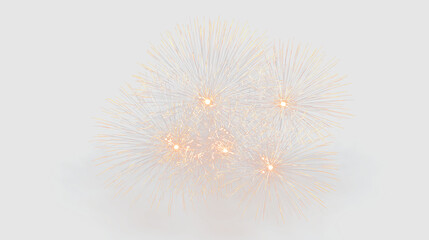 Fototapeta premium Bright fireworkburst on transparent background with glowing particles spreading outwards at night