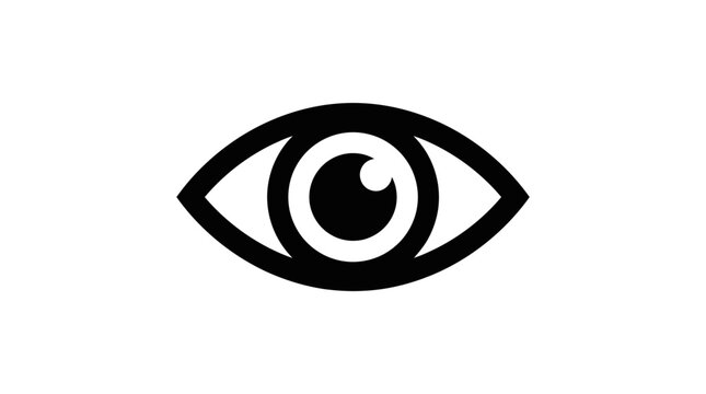 Black and white eye icon symbol for vision and observation