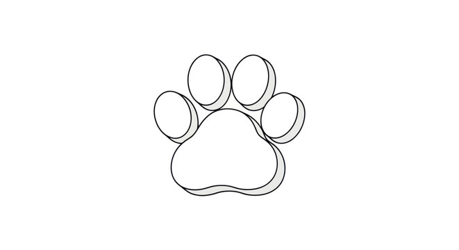 Paw print animal footprint icon.