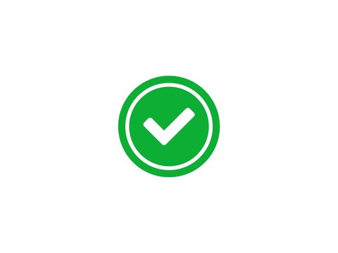 A green circle with a white outline on a plain white background video