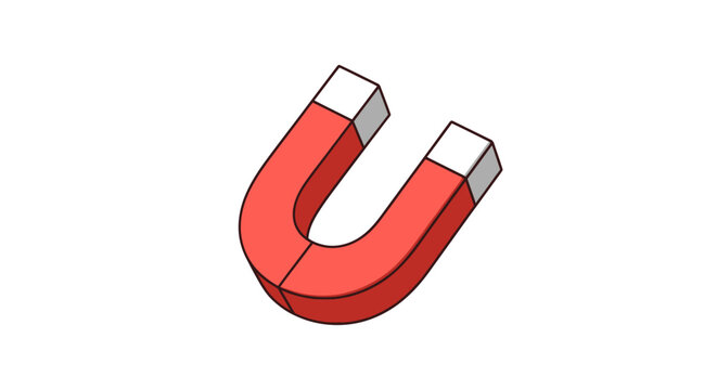 Red Horseshoe Magnet with Silver Ends.