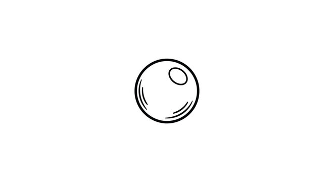 Simple black and white pool ball.