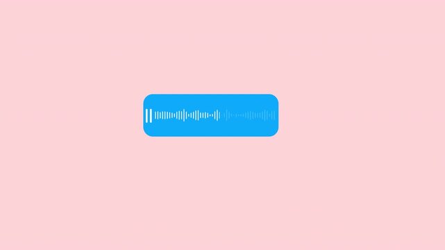 iOS Style Blue Audio Voice Message Player Animation On Pink Background 4K