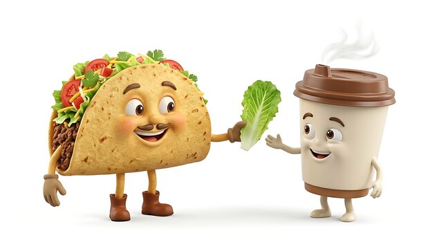 Taco and coffee friends forever on friendship day
