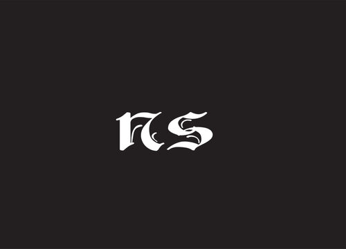 RS Letter Monogram Logo in Vintage Gothic Typography Style