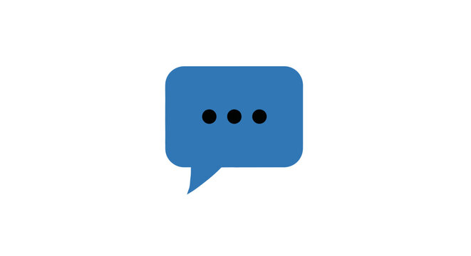 Blue speech bubble icon symbol.