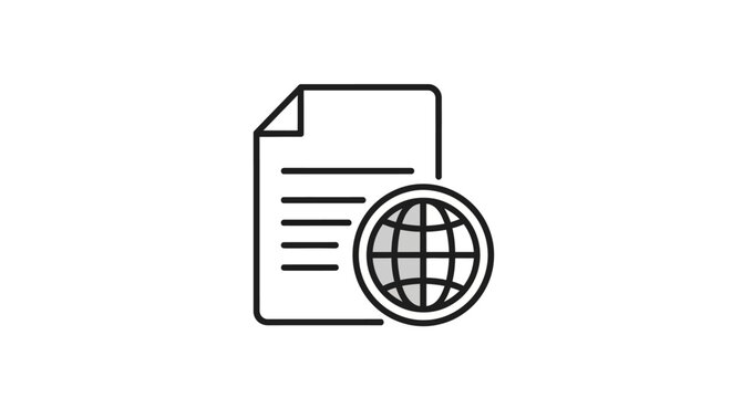 Document with Globe Icon Graphic.