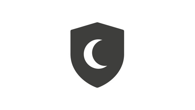 Shield with crescent moon symbol.