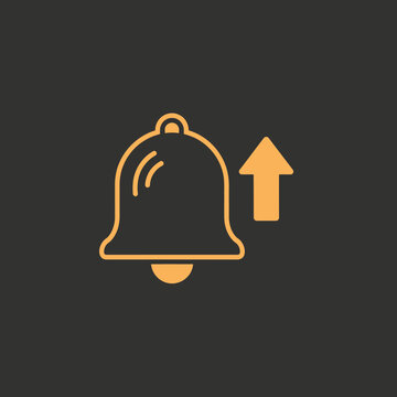 Notification Bell Icon with Arrow.