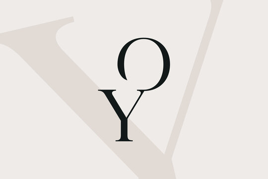 YO or OY letter logo icon design. Classic style luxury initials monogram.