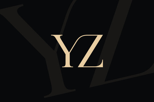YZ or ZY letter logo icon design. Classic style luxury initials monogram.