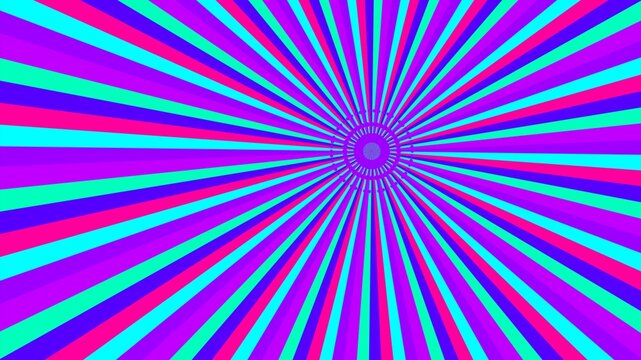 Abstract background with radiating vibrant rays in purple, pink, and teal, emanating from a central point.