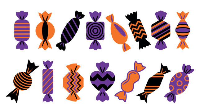 Colorful Halloween bow tie collection set. Vector party accessories for men and costume designs in vibrant patterns.