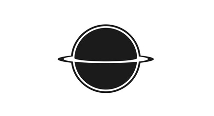 Saturn Planet Icon Black Simple. © jefri