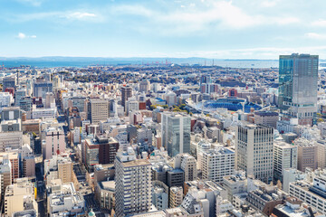Fototapeta premium 横浜みなとみらい周辺の広大な都市俯瞰景観