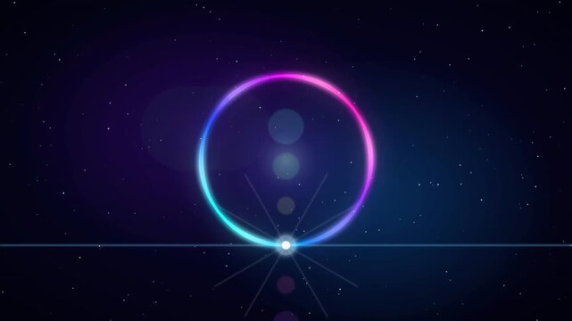 Pulsating Energy Ring with Colorful Lens Flares Outer Space Portal
