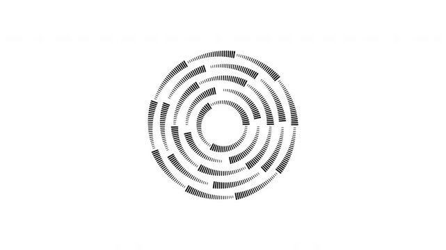 Circular Barcode Pattern Icon. Data Encoding, Information Storage, And Digital Security Symbol. Abstract Design For Technology And Innovation