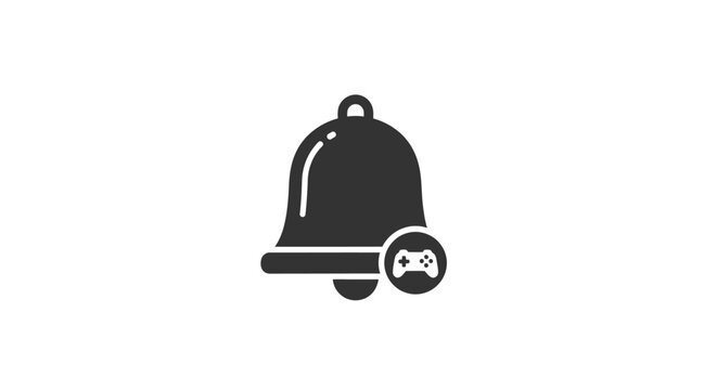 Notification bell icon with alert.
