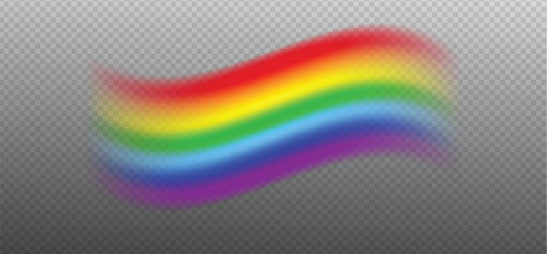 Vibrant Rainbow Light Spectrum with Smooth Gradient Chromatic Wave, Abstract Holographic Glow Effect for Digital Overlays, Transparent Colorful Pri...