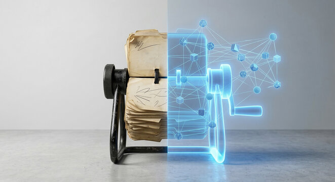 Old Rolodex Transforming into Digital Data Network Technology