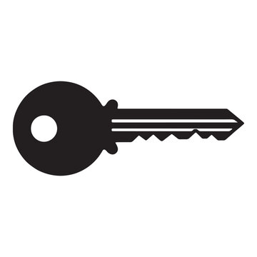 Black minimalist key icon with serrated edge Vector