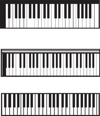 Naklejka premium Black and white piano keyboard keys illustration