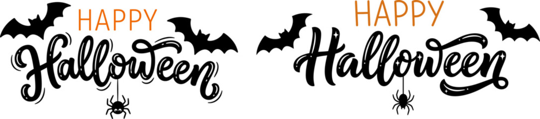 Halloween greeting graphics with bats and spiders © Shahida