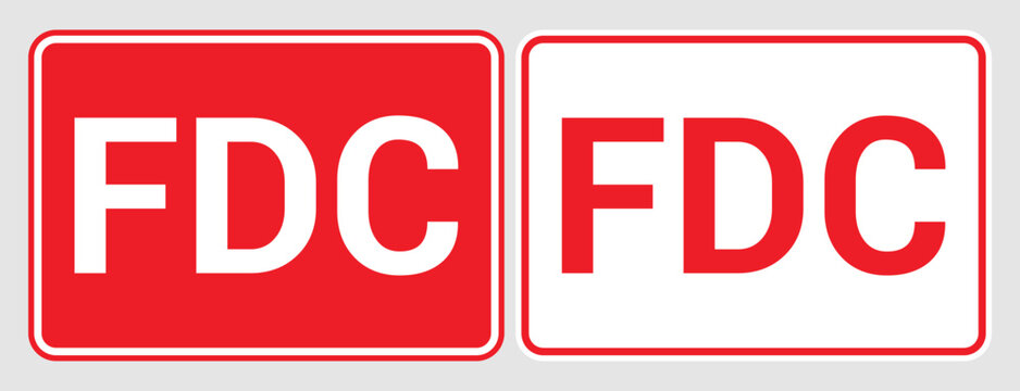 Fire Department Connection FDC Sign Emergency Fire Protection Safety Vector Illustration