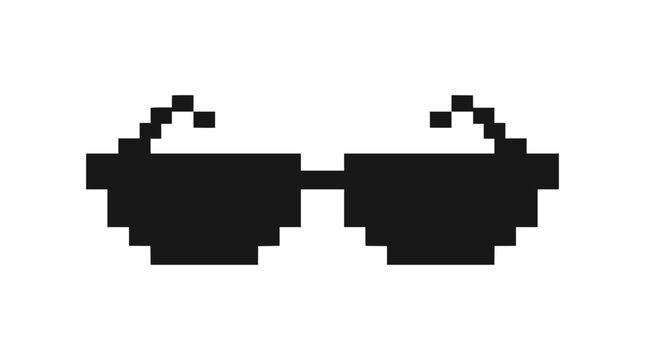 Pixelated Sunglasses Icon - Retro 8-bit Style
