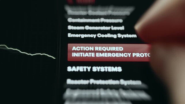 Red banner displays an Action Required, Initiate Emergency Protocol message