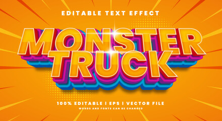 Editable monster truck 3d text effects © Text monster