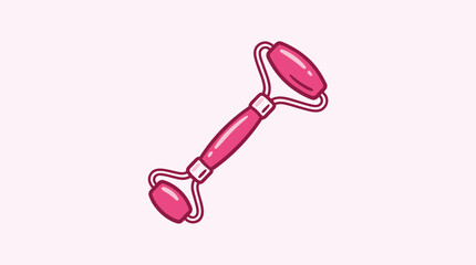 Pink jade facial roller for skincare and massage on light background © GFX Corner
