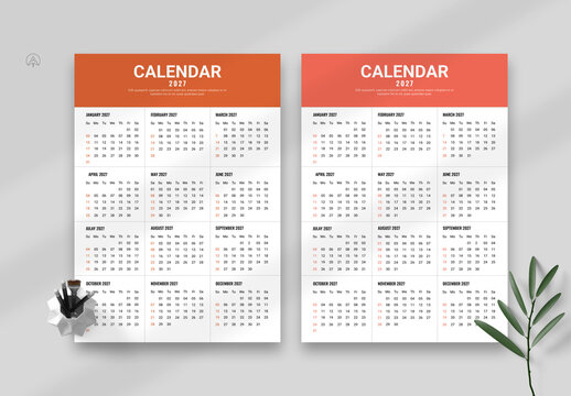 2027 Calendar Template