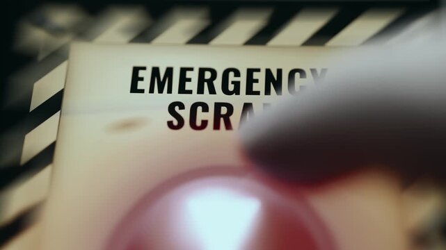 Emergency SCRAM button being pressed