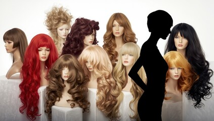 Obraz premium Hairpieces on a light backdrop. Style.