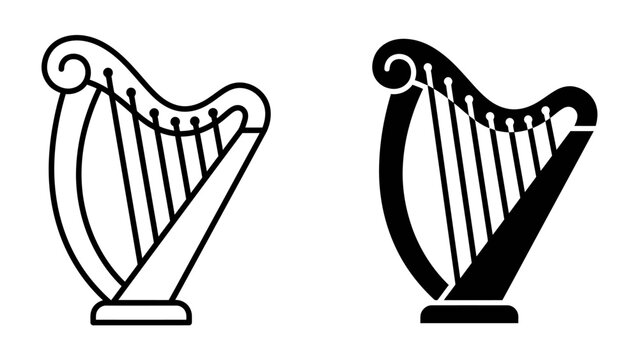 Two Harps, One Outline, One Silhouette