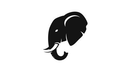 Black Elephant Head Silhouette Graphic Design. © Yoiku