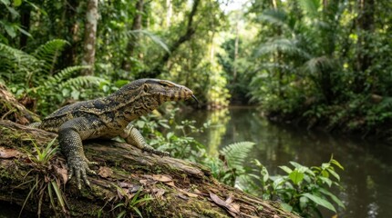 Fototapeta premium lizard on the tree