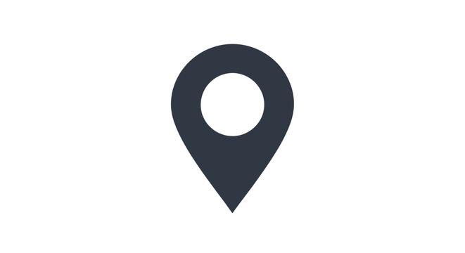 Black Location Pin Icon Symbol.
