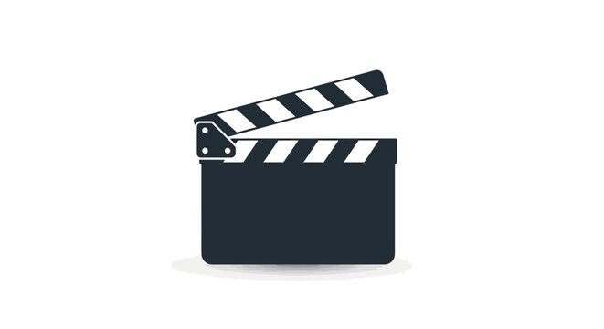 Black movie clapper board studio tool.