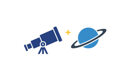 Telescope pointing at ringed planet. © kely