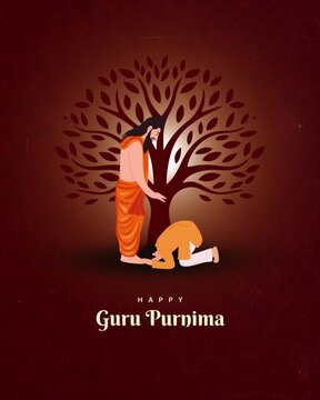 Guru Purnima Maroon Orange and Gold Traditional Greeting Video
