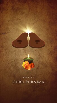 Guru Purnima Brown and Yellow Traditional Minimal Greeting Video Story