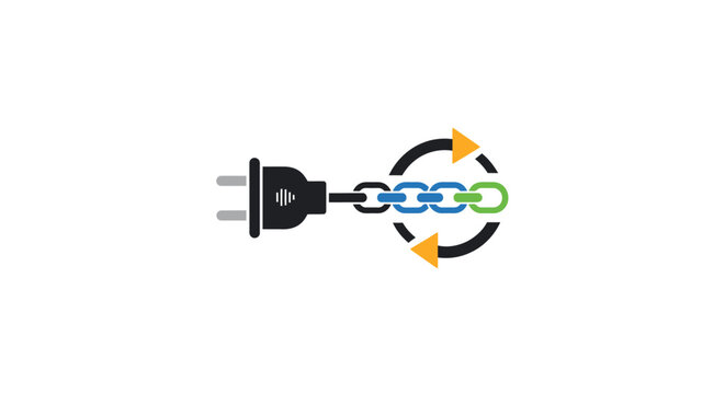 Electric plug with chain link.