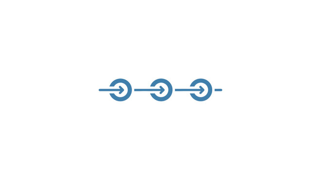 Three linked circles on a line.