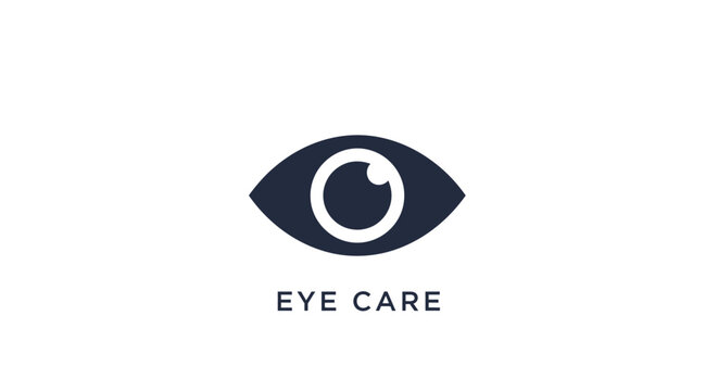 Eye care logo with eyeball icon.