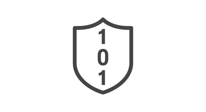 Shield with one zero one numbers.