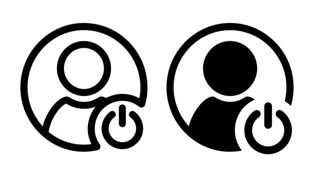 User profile icon with power button