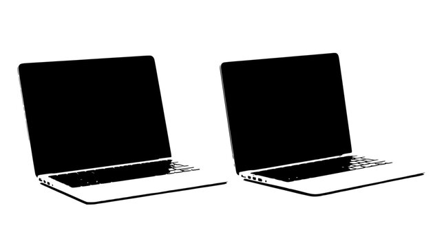 Two Laptop Computers Side by Side on White Background